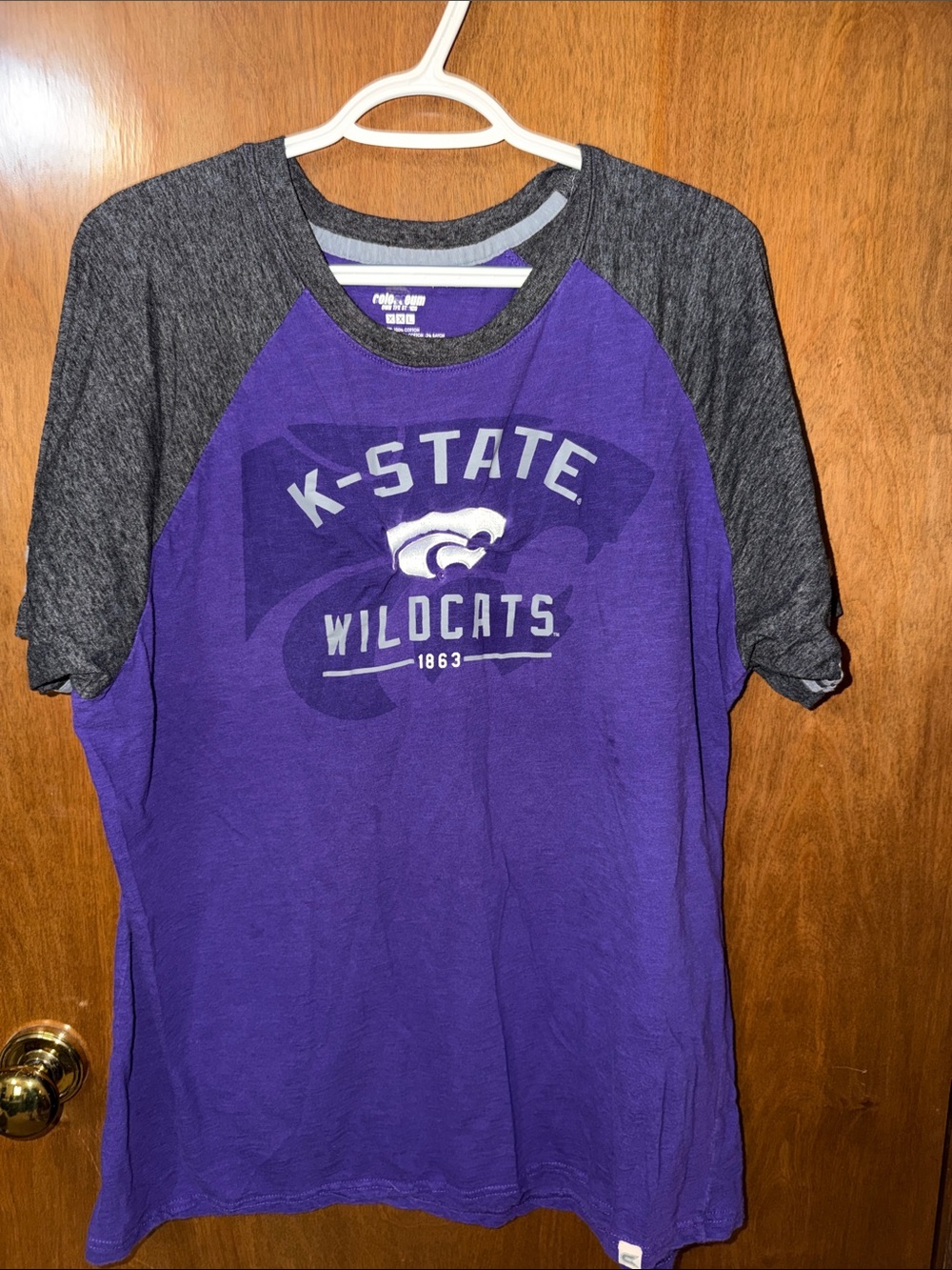 Colosseum Purple and Gray K-State Wildcats Raglan Tee